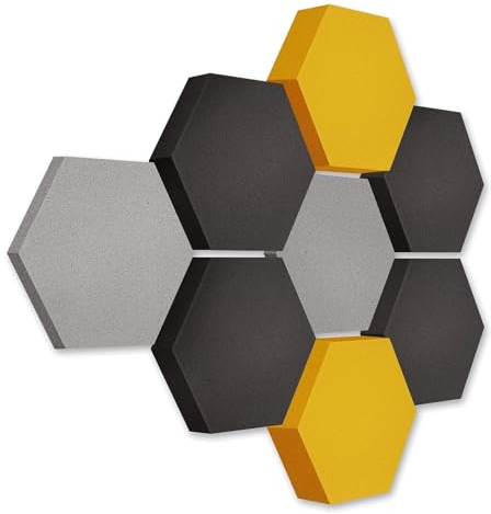 platino24 Akustikpaneele 8 Elemente Edition LOFT 3D I Ø 300mm Akustikplatten Schalldämmung Wand & Decke I Akustikschaum Schall-Absorber aus Basotect 30-70mm mit farbiger Akustikbeschichtung