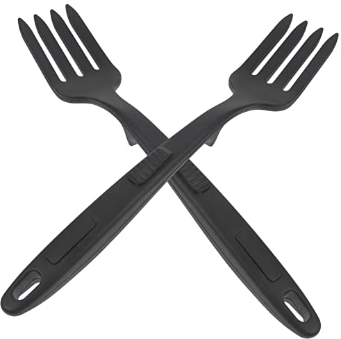 UPKOCH Tenedores De Silicona Para Cocina y Pasta, 2 Piezas, Color Negro, Material Saludable y Resistente, Multifunción, Utensilios Reutilizables Para Familias y Restaurantes