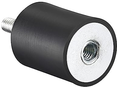 QUARKZMAN M6 Gewinde Männlich Weiblich Gummifüße x 1Stk Gummi Vibrationsdämpfer Montage für Stromerzeuger Kompressor Motors [Schwarz Silber Ton]