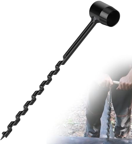 EFUTURETIME Holzbohrer Manuell Bushcraft, φ10x230mm, Bushcraft Bohrer Multifunktional, Holzbohrer Scotch Eye, Handbohrer Holz für Holzbearbeitung, Outdoor Survival, Camping, Bushcraft Arbeiten