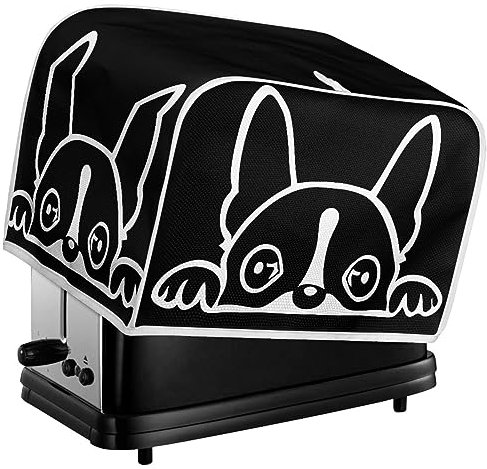 Kuiaobaty Carino Boston Terrier stampa tostapane copre 4 fette, Kawaii Puppy Dots copertura protettiva per macchina del pane sacchetti per tostapane antipolvere
