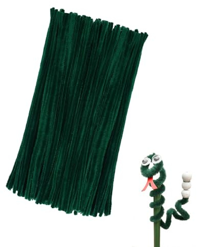 LATRAT 100 limpiador de tuberías de 30 cm, hilo de chenilla, manualidades, limpiador de tuberías, hilo de chenilla para manualidades, decoración (verde)