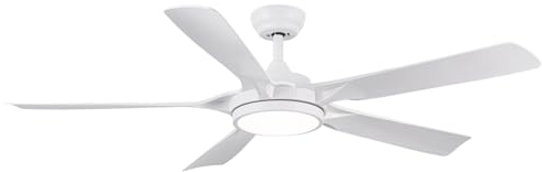 Newday Ventilatore da Soffitto Bianco, 142cm Ventilatore da Soffitto con Luce e Telecomando Silenzioso, Pala Soffitto con Luce Dimmerabile, Ventola Soffitto Grande con 5 Pale, Funzione Memoria