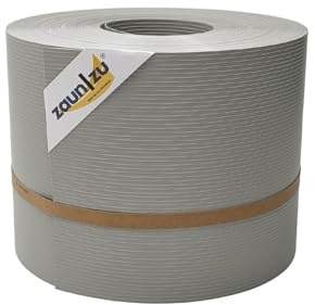 zaun|zu® Rille 35 Meter Rolle 19cm hoch | Sichtschutzstreifen PP für Doppelstabmatten UV-beständiger Sichtschutz | Zaunblende Made in Germany | Rillenstruktur Steingrau 35m