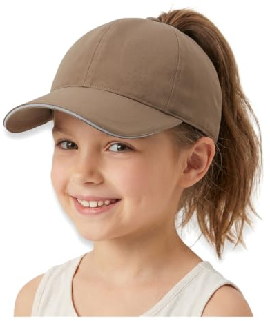YAMEE Baseball Cap Mädchen Wasserdicht Schnelltrocknend,Baseballkappe Mädchen Pferdeschwanz Stilvolle Einstellbar,Schirmmütze Kinder Leicht,Sonnenhut Kinder Sonnenschutz für 4-10 Jahre alt