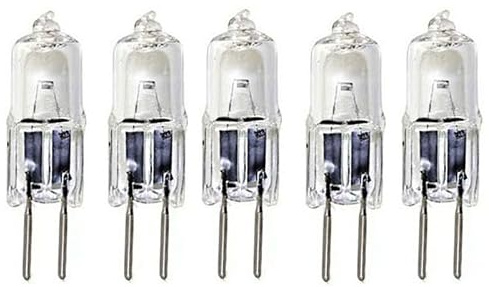 JZLBBC Bombilla Halogena G5.3 35W 24V 50W Regulable G5.3 Lámpara Cápsula Transparente G5.3 2 Pin Blanco Cálido,100W,5Pc