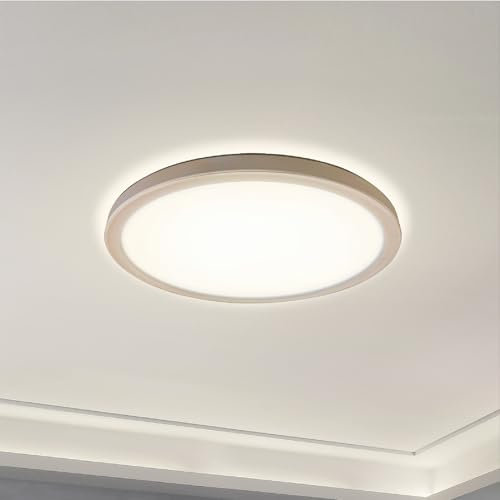 BestLuz Deckenleuchte LED Deckenlampe, 200lm/w 18W 3600LM 4000K, LED Deckenleuchte Flach Panel für Schlafzimmer Küche Flur Badezimmer Wohnzimmer, Taupe, Ultra Dünn