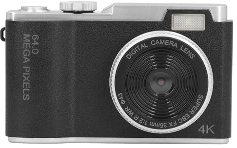 Fotocamera Digitale, FHD 1080P 48MP, Videocamera con Messa a Fuoco Automatica con Schermo IPS da 2,4, Zoom Digitale 16X, Fotocamera Compatta per Vlogging da Viaggio per Ragazzi