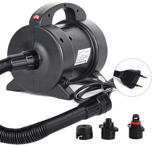 Kavolet 1600W Elektrische Pumpe, Tragbare Luftmatratze Pumpe Schnelles Aufblasen Elektrische Luftpumpe Inflator Deflator mit 2 Düsen für Schlauchboot, Surfbrett, Stand-Up-Paddle-Board, Luftmatratze