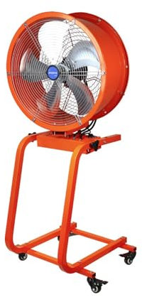 XUJUAN-0227 Industrial Floor Fan Oscillating Head Industrial Electric Fan Large Wind Post Mobile Fan Commercial Factory Warehouse Stalls Heavy-Duty Fan(20 inch)
