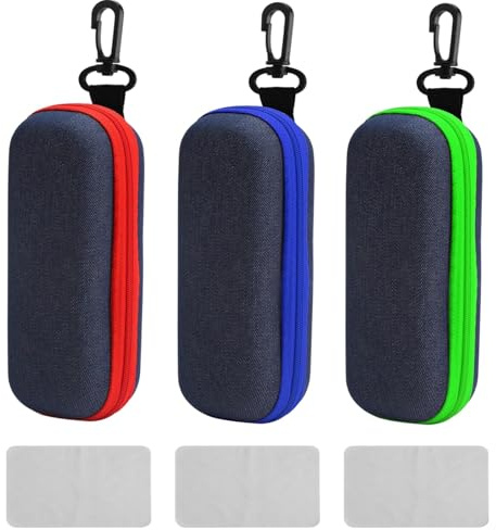 ZMDMAH 3 Stück Brillenetuis aus Denim-Stoff Mode Harte Brillenetui Tragbare Reise Tragbares Denim-Brillenetui Brillenetuis Hardcase Hardcase Brillenetuis Sonnenbrillen Etui Brillenhülle Brillen Etui