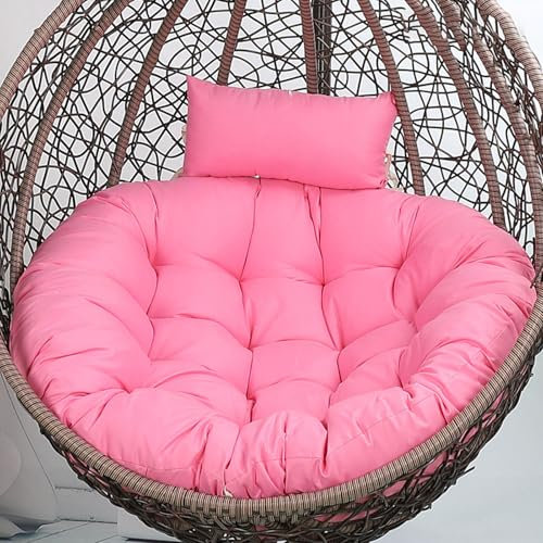 GYCF Hängesessel Kissen, Schaukelstuhl Sitzauflage, Garten Polster Auflage für Eierstuhl Nestschaukel Hängekorb Rattanstühle Korbsessel Schaukelstuhl Balkonstuhl,Pink 01,110CM