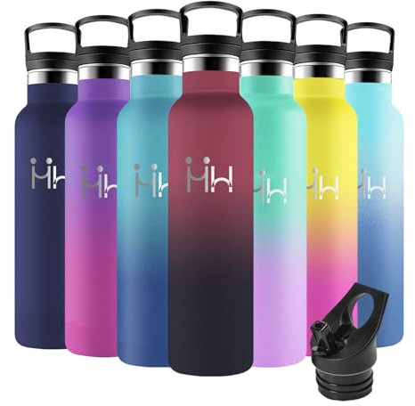 Motswedi Botella Termica 1 litro, 12H Caliente/24 Frío, Botella Agua Acero Inoxidable, Doble Aislamiento, Cantimplora Termica, Cantimplora, a Prueba de Fugas, para Oficina, Gimnasio, Rojo & Negro