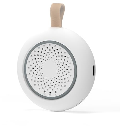 Macchina Rumori Bianchi per Neonato – Luce Notturna con 24 Suoni Rilassanti, Timer, 3 Livelli di Luminosità, Generatore di Rumore Bianco Portatile, Ricaricabile per Dormire a Casa o in Viaggio