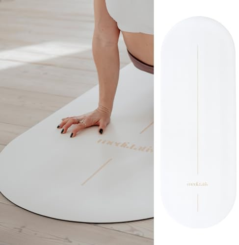 medi.tativ – Ovale Yogamatte & Pilatesmatte in Kapselform | 190×68×0,42 cm | Gelenkschonend & Rutschfest aus Naturkautschuk | inkl. Tragegurt | TÜV geprüft & REACH zertifiziert