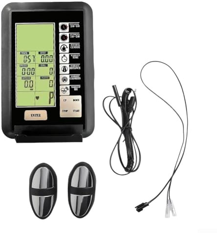 Honseadek Monitor per cyclette, display tachimetro per cyclette e ellittiche, console in plastica con monitoraggio della frequenza cardiaca e delle calorie