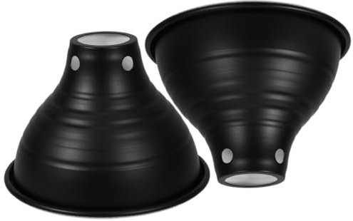 SUPVOX Lámpara de Calor para Reptiles 5,5 Pulgadas con Pantalla Reflectora Interior Clara y Exterior Negra, 2 Piezas, Soporte para Bombillas de Calefacción, Adecuado para Terrarios