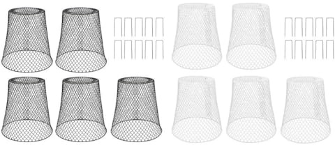 Confezione da 5 protezioni per piante in filo metallico per uso esterno giardino – Campane in metallo rivestite in PVC nero con picchetti, ideali per verdure, mirtilli, flowe(Nero)