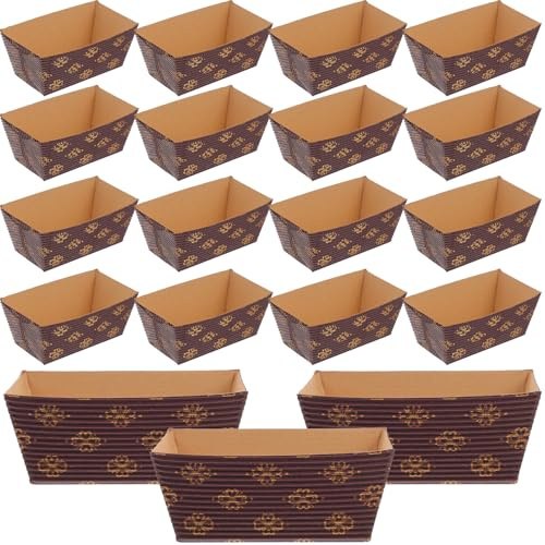 GETAJGHSD Lot de 50 Moules Papier Rectangulaires pour Cuisson Uniforme, Moules à Cake Pratiques et Résistants, pour Hôtels et Pâtisseries