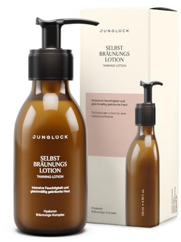 JUNGLÜCK Selbstbräunungslotion – Selbstbräuner für den Körper | 2-in-1 Body Lotion Pflege & Selftan für gleichmäßige, natürliche Bräune - Self Tanning mit Langzeit Effekt – Vegan