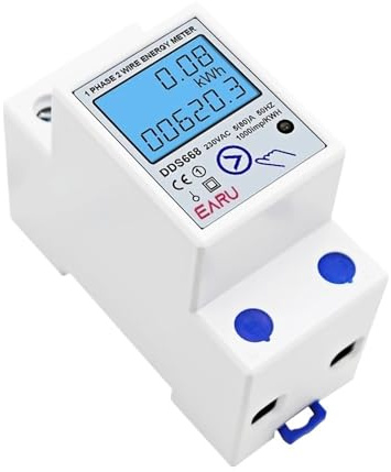 Wattmètre à affichage numérique LCD monophasé, AC 230V 50/60Hz 60/80A, consommation d'énergie, compteur électrique sur Rail Din, kWh rétro-éclairé