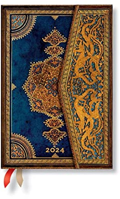 Safavid Indigo (Safavid Binding Art) Mini Verso 12-month Dayplanner 2024
