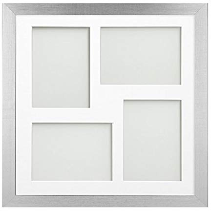 Frame Company Simpson Silver Multi Aperture Photo Frame, 40x40cm for 7x5 inch (x4 mix)