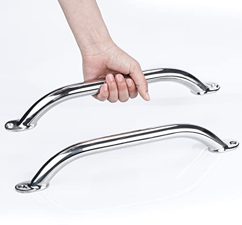 2PCS Corrimano Barca Maniglia Maniglia In Acciaio Inox Lucido Tubo Rotondo - 30,5 cm Lungo Marine Grab Handle