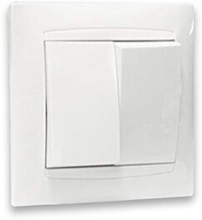 Doble interruptor empotrable, diseño moderno, fácil instalación, control de luz, ideal para hogares y oficinas.