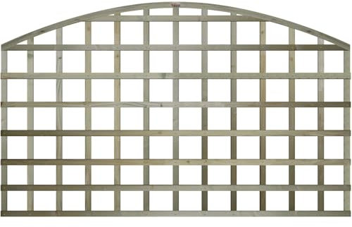 Premier Arch 6x3ft (W: 6ft x H: 3ft) Frameless Rough-Sawn Square Trellis Pressure-Treated Garden Panel with 100-120mm Squares Fence Topper/Wall Art Width 1828mm x Height: 900mm