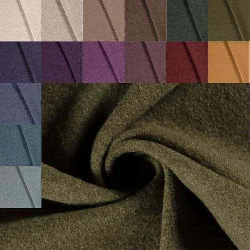 Walkloden Meterware uni meliert * ab 50 x 140cm, 026 moos | 100% mulesingfreie Schurwolle, Wolle, Walkstoff, Mantelstoff, Trachtenstoff, Wollwalk, Loden, Wollstoff