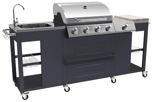 Happy Garden Barbacoa de Gas Texas 4+1 quemadores 17,2 kW 2 años de garantía