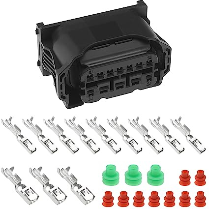 12-Polig Halogen Stecker 6925638 kompatibel mit E60 G30 E63 F20 F30 E87 E90 E92 mit Pins und Dichtungen für Scheinwerfer