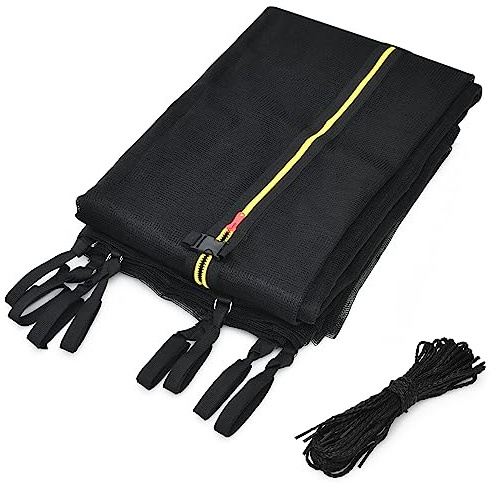 KAYBTNT Trampolin Netz für Gartentrampoline, Trampolin Ersatznetz Sicherheitsnetz mit Reißverschluss und Schnallen, Trampolinnetz für Durchmesser 183/244/305/366/427/457/488 cm,305cm / 8 Poles