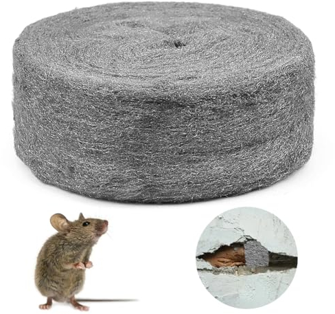 DASIAUTOEM 20 M Stahlwolle Gegen Mäuse und Ratten - 0000 Fein Gegen Nagetiere für Löcher, Wand Risse, Lüftungsgitter in Haus, Garage, Garten - Auch zum Reinigen und Polieren