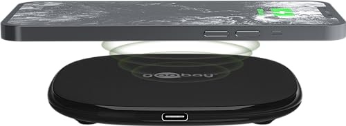 goobay 64675 Wireless Ladegerät 15 W/Ladestation kompatibel mit QI-fähigen Geräten/Quick Charge/Überhitzungsschutz