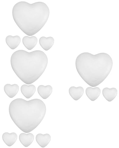 STOBOK 16 STK Blase Herz Hochzeitsschaumherz Bastelschaum Silikonstempel Valentinstag Handwerk Schiebeanhänger Modellierschaum Mini Kuhglocken Diashow Kind Weiß Herzförmig