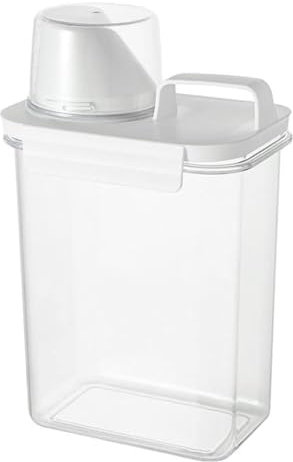 Pzuryhg Waschmittelspender – Waschmittelspender Set – Feuchtigkeitsbeständiger transparenter Waschmittelspender mit Messbecher für Waschmittel, Weichspüler, Duft-Booster, Duft-Booster