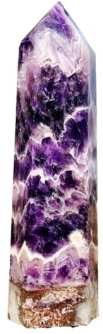 KatLin Decorative Ornaments Natural Amethyst Obelisk Crystal Energy Column (Size : 650-700g)