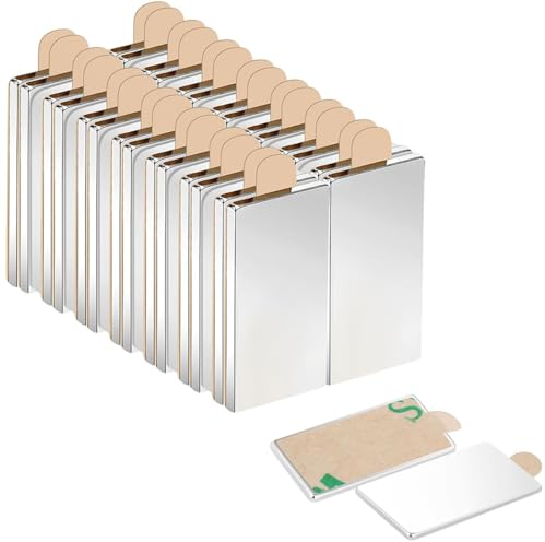 30 Pièces Petit Aimant Neodyme Rectangulaire, 20x10x1mm Aimant Puissant Plat Adhesif, Mini Aimants Autocollants, Aimants Carrés en Néodyme pour Réfrigérateurs, Tableaux Blancs Magnétiques, Bricolage