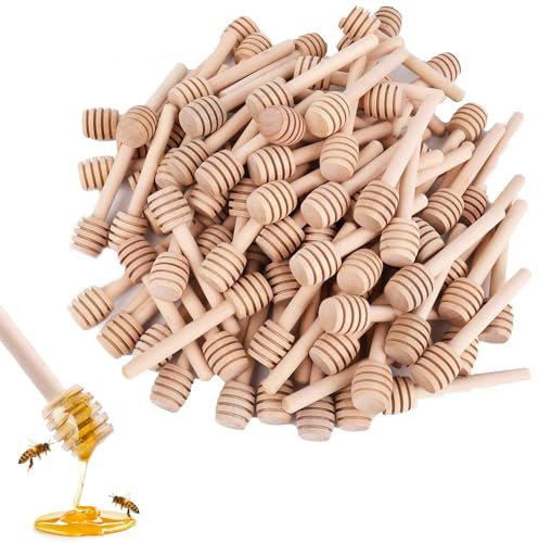 sinzau Cucchiaio di Legno per Miele,Confezione da 50 Cucchiaini per Miele, 8 cm, Mini Cucchiaini per Miele in Bastoncini di Miele, per Marmellata di Miele, Vasetti di Miele, Dispenser, Miele