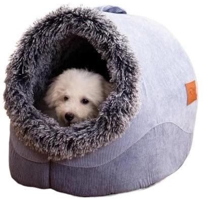Hundebett mit Bezug, Höhle, Hundeversteck, Hundeschlafplatz, Hundehöhlenbett, Anti-Angst, rutschfest, waschbar, winddicht, warm, weich, ideal for Welpen und mittelgroße Hunde, Haustierbett, Hundebetth