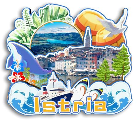 Quwsne Kühlschrankmagnet Istrien Kroatien Kühlschrankmagnet Stadt Reise Souvenirs Touristengeschenke 3D klassische Sehenswürdigkeiten handgefertigt Handwerk Heimdekoration 2332