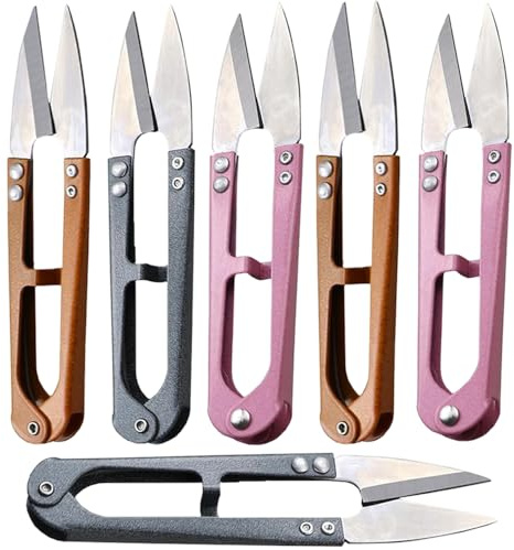 6 Stück Fadenschere,Mini Federschere,Trimmzange,Mini Gartenschere Edelstahl,Fadenschere Scharf aus Edelstahl,Trimm Schere,Nähschere,Garn Schere,stitch schere,Bonsai Schere