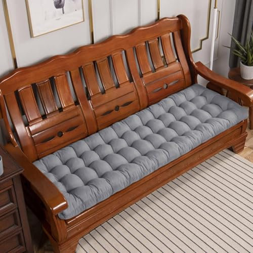 Auflage für Gartenbank Outdoor mit 8 cm Dicke Sitzmatte für 2/3-Sitzer Schaukelbank Indoor und Outdoor Grau 100/120cm
