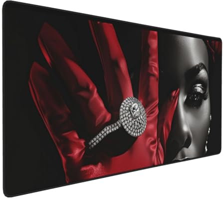 Gaming Mauspad XXL Frau Mousepad 1000x500x4mm Rot Verlängertes Mauspad Schreibtischauflage,Genähte Kanten Mauspad,Verbessert Präzision und Geschwindigkeit Wasserdicht Geeignet für Büro und Spiele