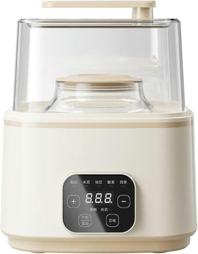 Yogurtera, Yogurtera Inteligente para el Hogar Diseño de Pantalla Táctil Inteligente Gran Capacidad Doble Revestimiento Fermentación a Temperatura Constante para Yogur, Yogur Griego, Queso, Natto
