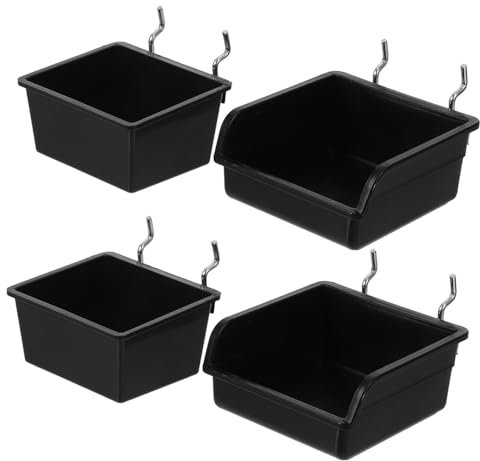 JECOMPRIS 4pièces Lot De Bacs Perforés Avec Crochets Pour Rangement Mural De Garage Supports à Outils Pour Établi Boîtes De Rangement Pour Vis Et Clés