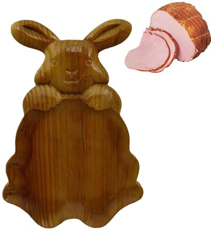 Plateau de service en bois de Pâques – Plats à goûter en forme de lapin, planches à charcuterie en bois de Pâques, assiettes décoratives pour le printemps, les collations et le fromage