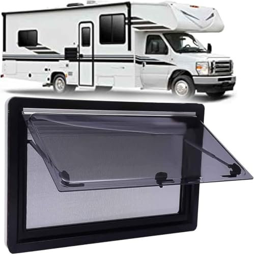 ZHANGshouf Finestra per camper, camper, cassetta, finestra incernierata per camper e caravan, con tende oscuranti e zanzariere, per conversione caravan Horsebox, 700 x 550 mm